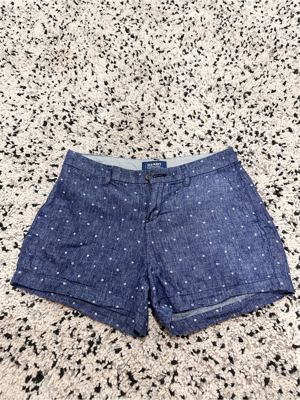 Old Navy Blue Chambray Polka Dot‎ Women's Shorts size 0